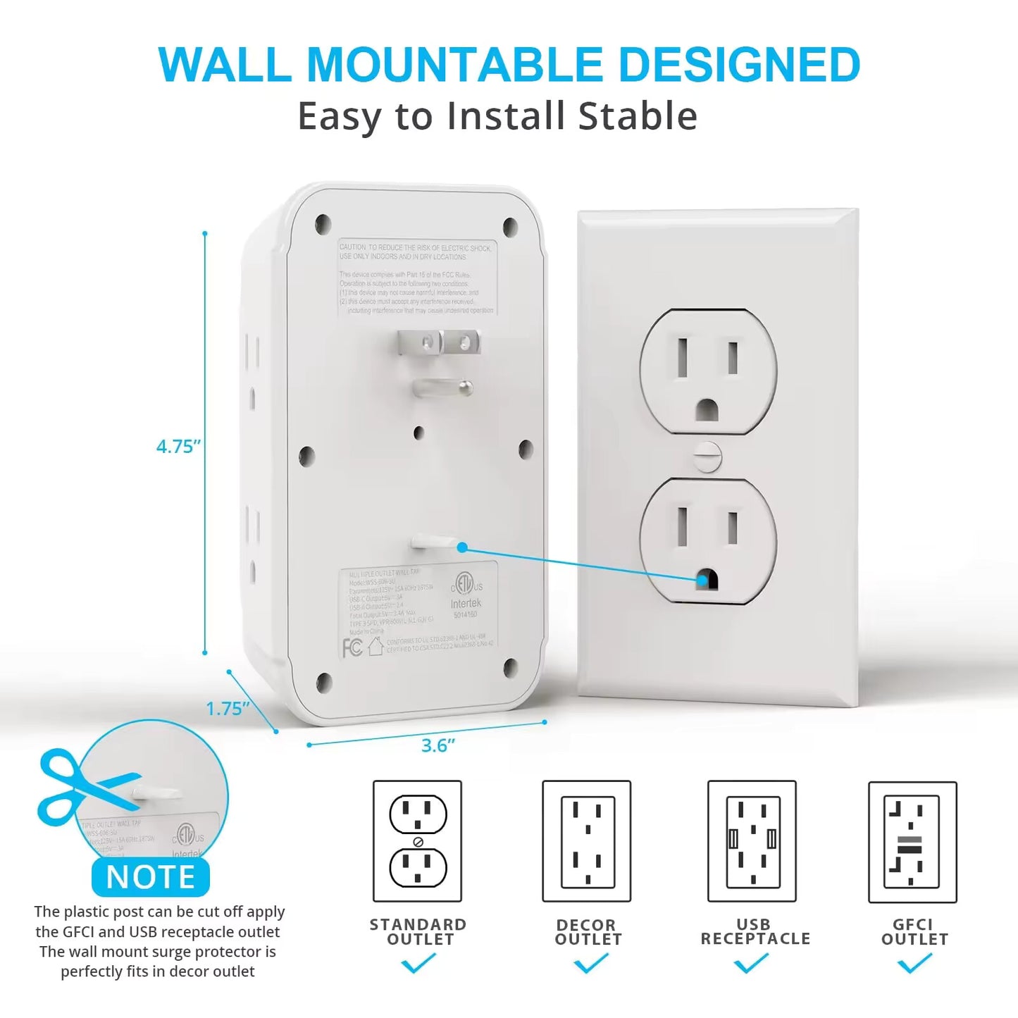 Vintar Wall Outlet Extender with USB