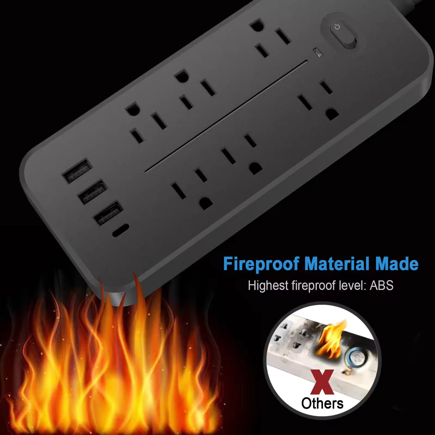 Surge Protector Power Strip with USB-A & USB-C Ports