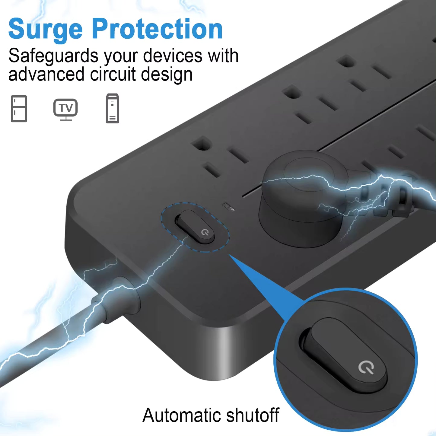 Surge Protector Power Strip with USB-A & USB-C Ports