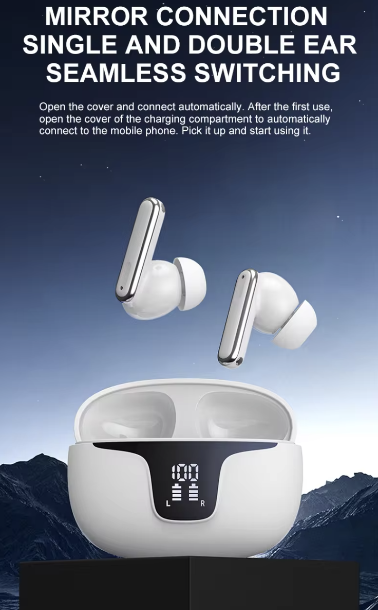 ENC TWS Earbuds: Bluetooth v5.3 Wireless Sport Waterproof Noise-Reduction Earbuds