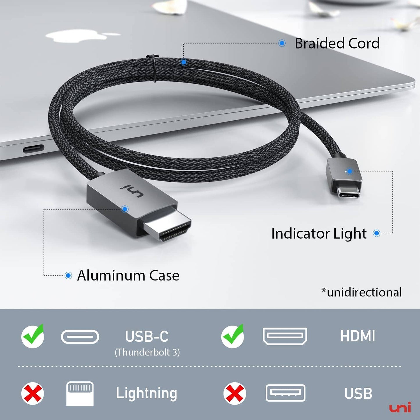 USB C to HDMI Cable, [4K, High-Speed]