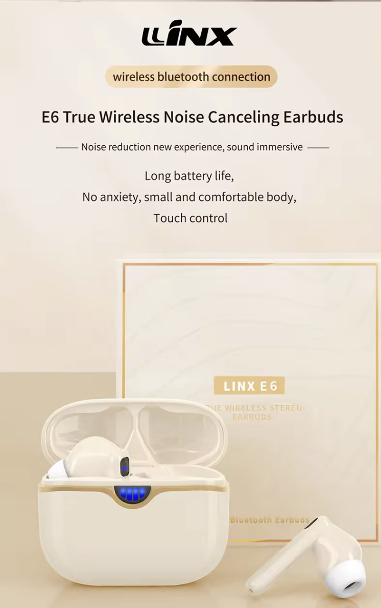 Lynx E6 High-End Noise-Cancelling Wireless in-ear gaming Earbuds